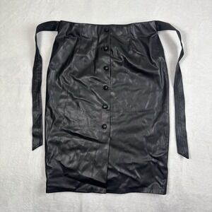 Cato Natural State Ideal Black Polyester‎ Faux Leather Pencil Skirt Women Medium